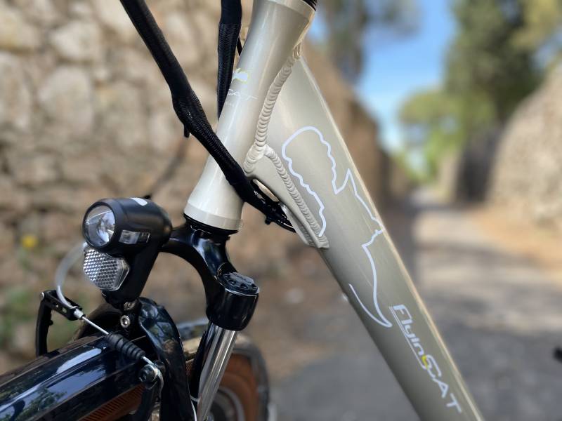 Vélo électrique beige 